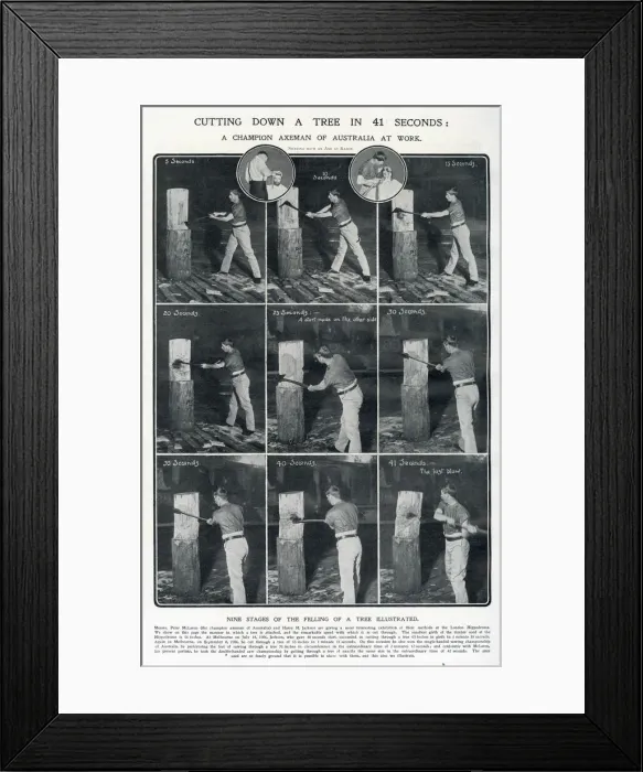 Framed Print : Champion Australian axemen at the London Hippodrome Framed Print : Champion Australian axemen at the London Hippodrome