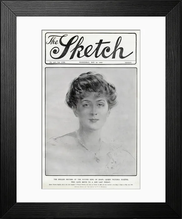 Framed Print : Sketch cover, Queen Ena of Spain Framed Print : Sketch cover, Queen Ena of Spain