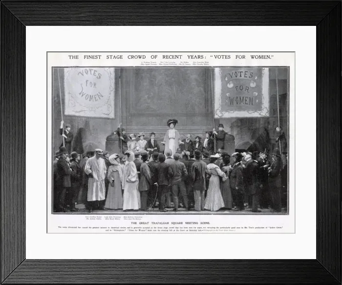 Framed Print : Votes for Women at the Court Theatre 1907 Framed Print : Votes for Women at the Court Theatre 1907