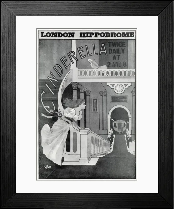 Framed Print : Poster for Cinderella at the London Hippodrome, 1900 Framed Print : Poster for Cinderella at the London Hippodrome, 1900