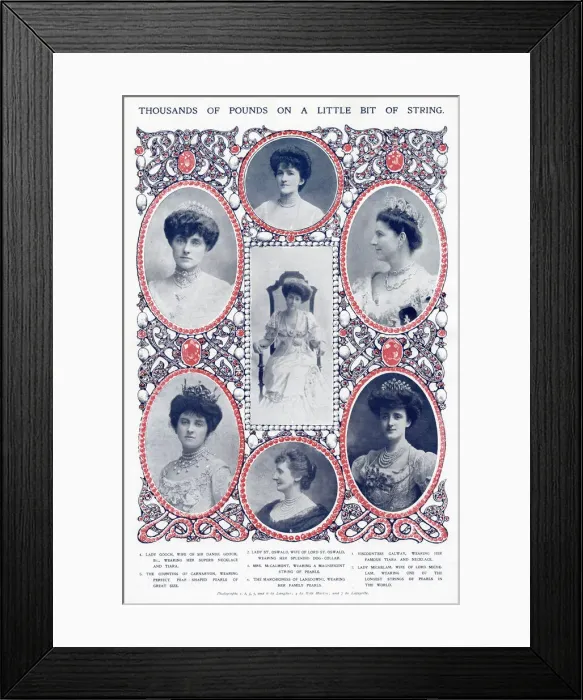 Framed Print : Society women in their jewels Framed Print : Society women in their jewels