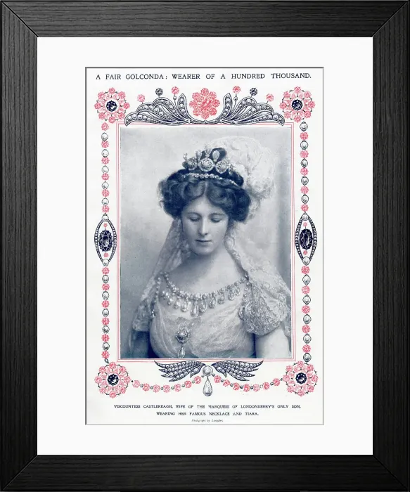 Framed Print : Viscountess Castlereagh in her famous necklace & tiara Framed Print : Viscountess Castlereagh in her famous necklace & tiara