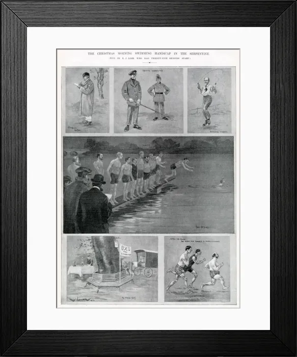 Framed Print : Christmas morning swim in the Serpentine Framed Print : Christmas morning swim in the Serpentine