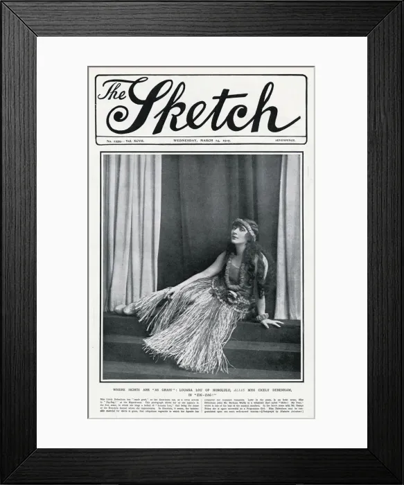 Framed Print : Sketch cover - Cicely Debenham in Zig-Zag, London Hippodrome