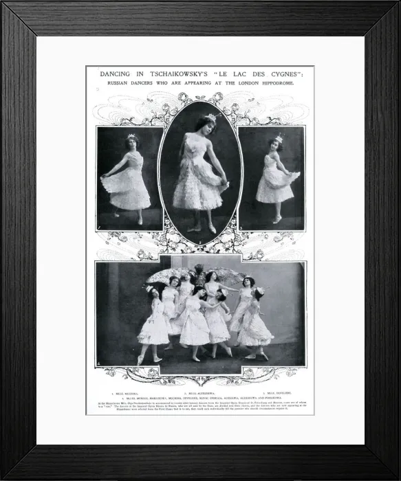 Framed Print : Swan Lake at the London Hippodrome, 1910