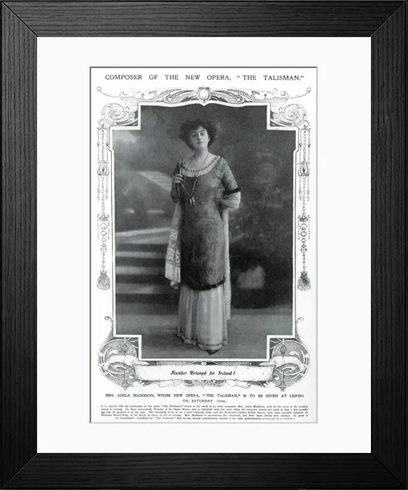 Framed Print : Miss Adela Maddison, composer of new opera