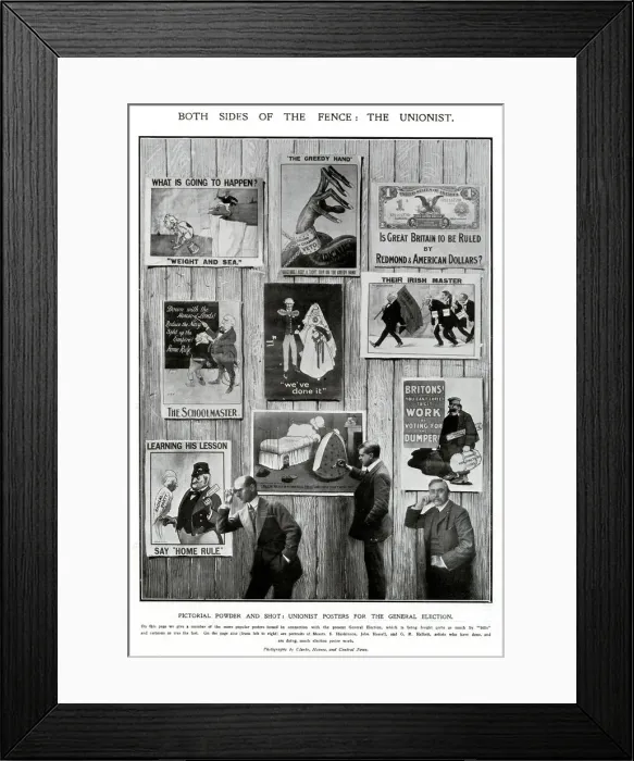 Framed Print : Unionist posters for the General Election, & their artists