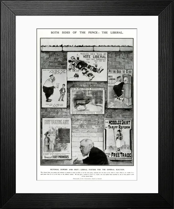Framed Print : Liberal posters for the General Election, & their artists