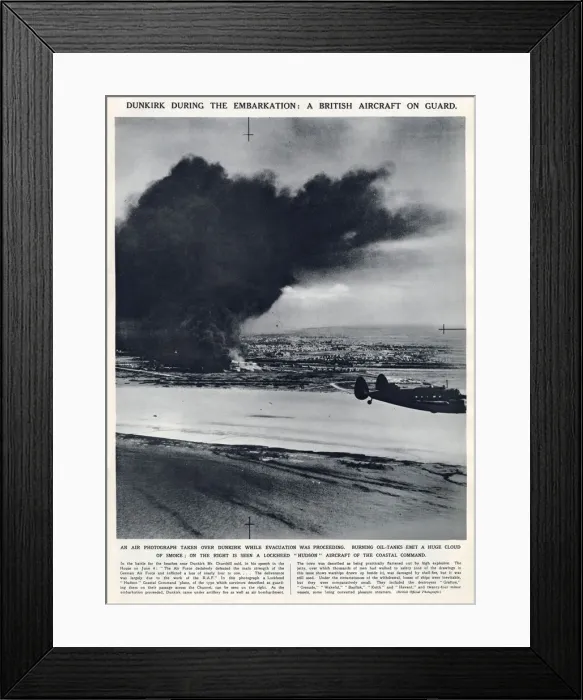 Framed Print : Dunkirk during the evacuation, northern France, WW2 Framed Print : Dunkirk during the evacuation, northern France, WW2