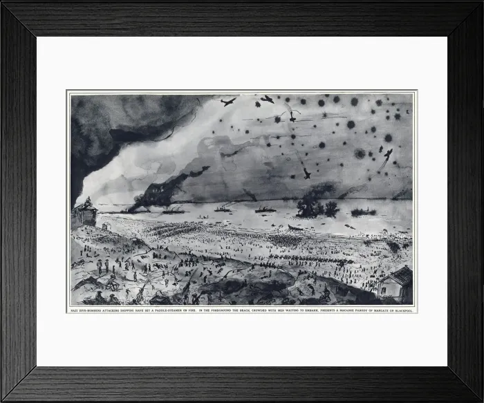 Framed Print : Scene during the evacuation of Dunkirk, WW2