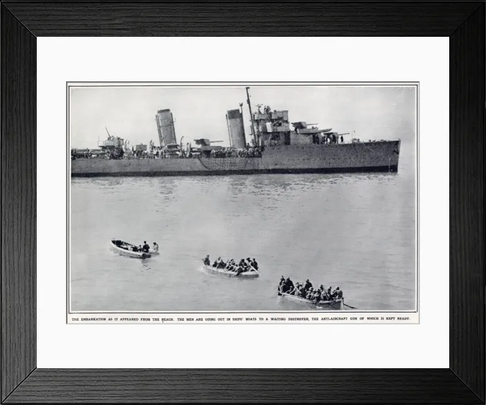 Framed Print : Dunkirk during the evacuation, northern France, WW2 Framed Print : Dunkirk during the evacuation, northern France, WW2