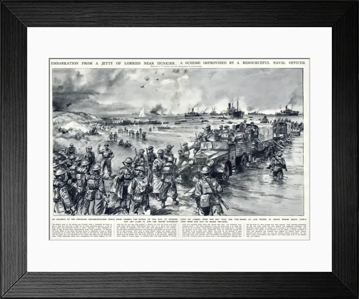 Framed Print : Scene during the evacuation of Dunkirk, WW2 Framed Print : Scene during the evacuation of Dunkirk, WW2