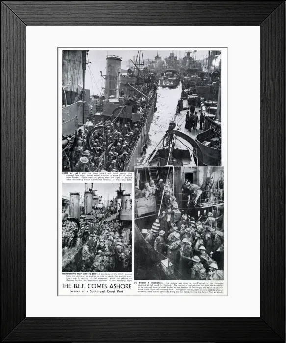 Framed Print : Return of British Expeditionary Force from Dunkirk, WW2 Framed Print : Return of British Expeditionary Force from Dunkirk, WW2