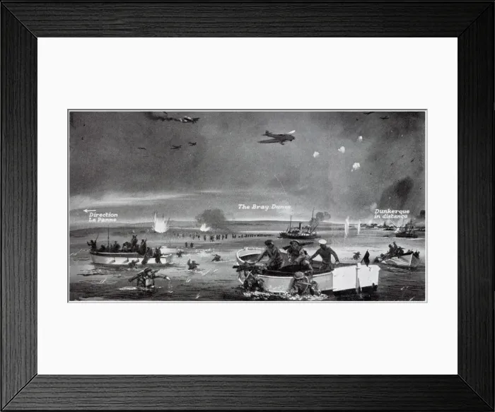 Framed Print : Bray, near Dunkirk, during the evacuation, WW2 Framed Print : Bray, near Dunkirk, during the evacuation, WW2