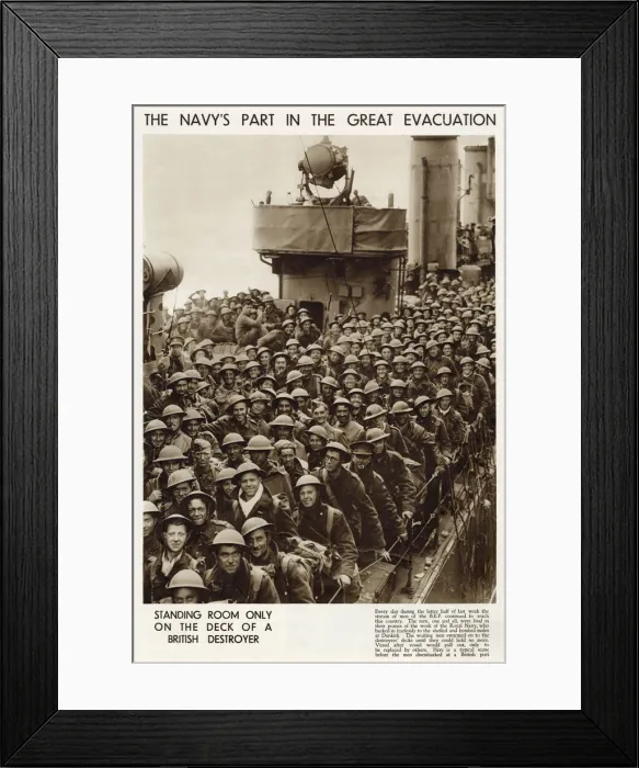 Framed Print : British Expeditionary Force evacuating from Dunkirk, WW2 Framed Print : British Expeditionary Force evacuating from Dunkirk, WW2