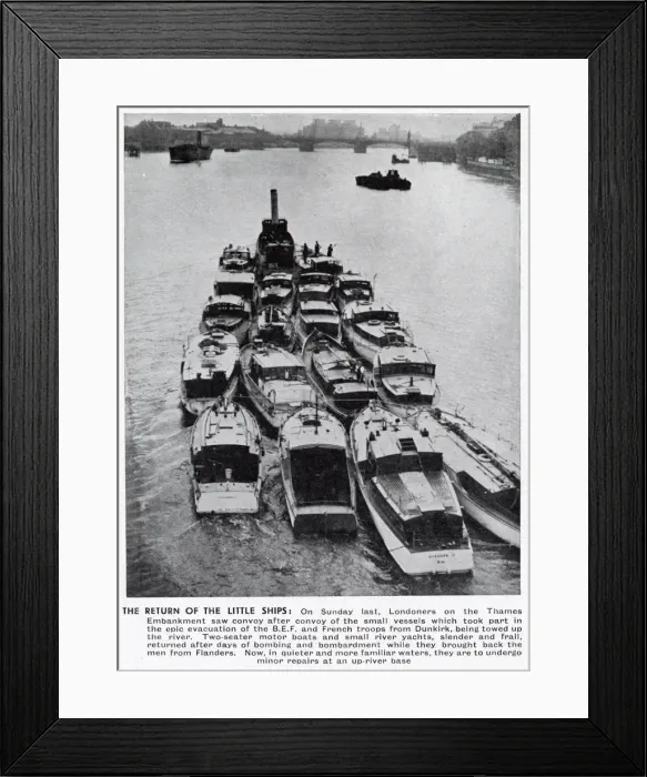 Framed Print : Small boats used in the Dunkirk evacuation, WW2