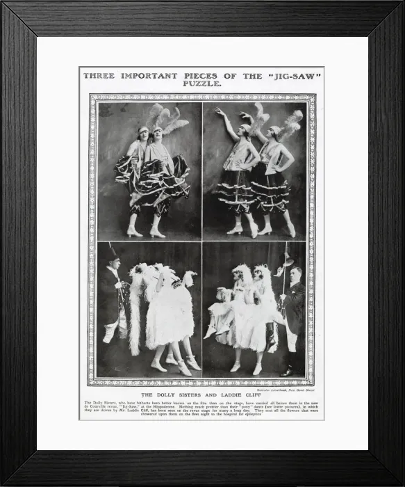 Framed Print : The Dolly Sisters and Laddie Cliff in Jig-saw at Hippodrome