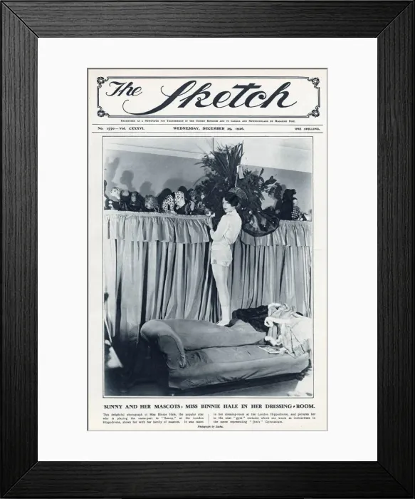 Framed Print : Sketch cover, Binnie Hale in her dressing room, Hippodrome Framed Print : Sketch cover, Binnie Hale in her dressing room, Hippodrome