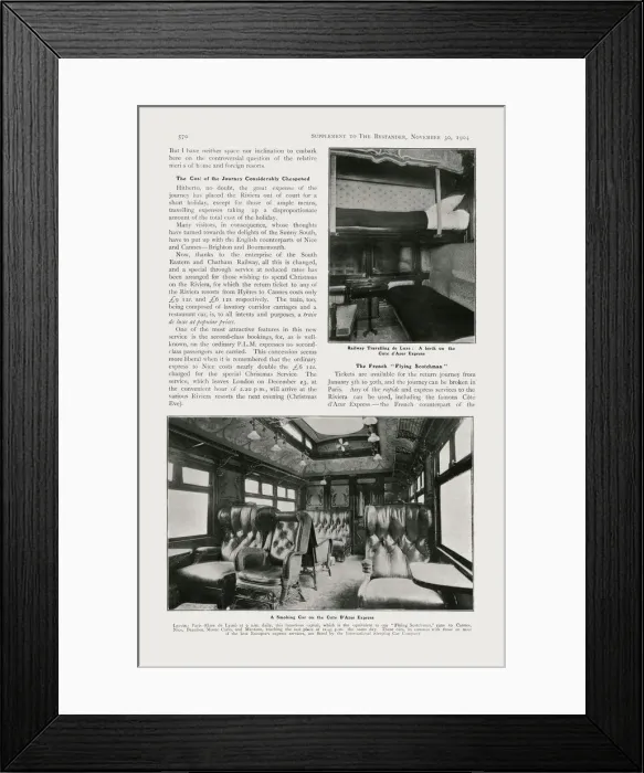 Framed Print : Bystander Supplement, The Riviera for the Christmas Holidays