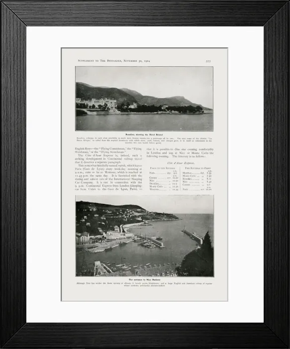 Framed Print : Bystander Supplement, The Riviera for the Christmas Holidays