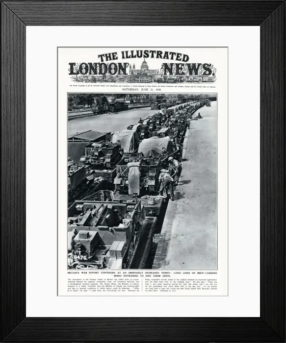 Framed Print : ILN cover - Bren-carriers being entrained Framed Print : ILN cover - Bren-carriers being entrained