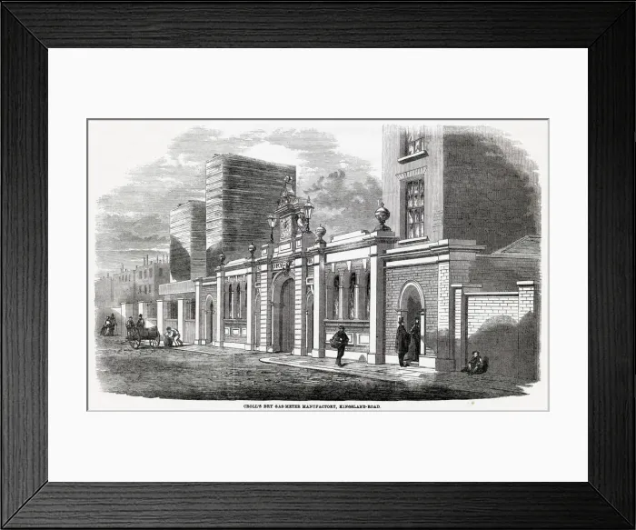 Framed Print : Crolls Dry Gas Meter Manufactory, Kingsland Road, London Framed Print : Crolls Dry Gas Meter Manufactory, Kingsland Road, London