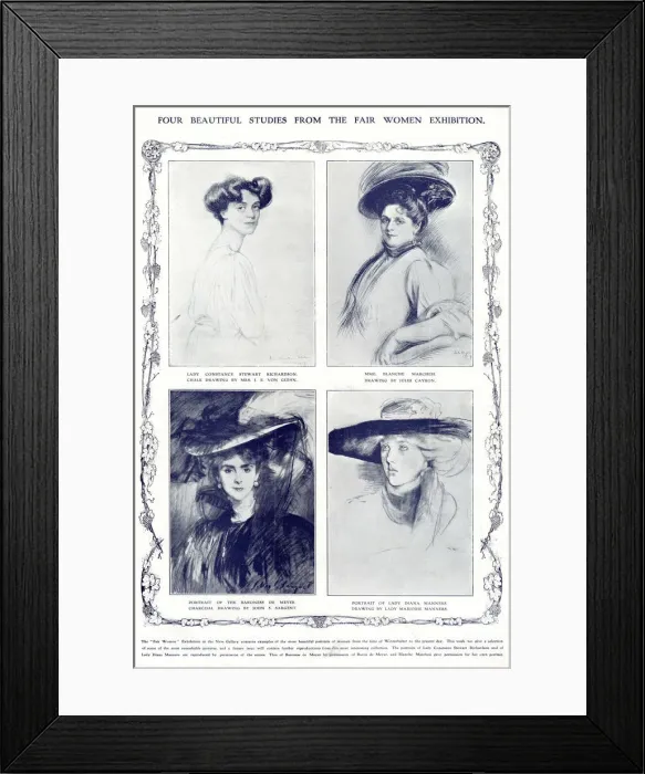 Framed Print : Four beautiful portrait studies at the Fair Women Exhibition Framed Print : Four beautiful portrait studies at the Fair Women Exhibition