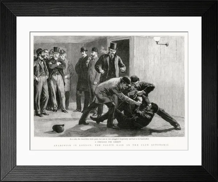 Framed Print : Anarchist Conspirators in London - Arrest at Club Autonomie Framed Print : Anarchist Conspirators in London - Arrest at Club Autonomie