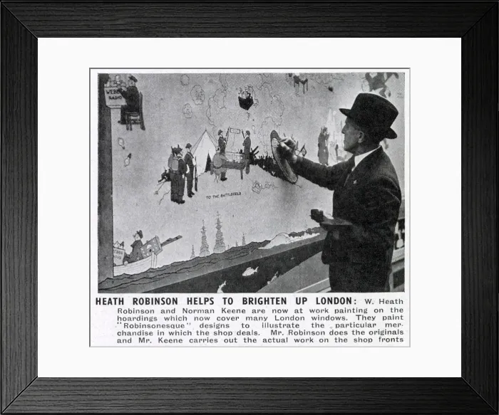 Framed Print : Artist Norman Keene replicating the original drawings done by William Heath Robinson Framed Print : Artist Norman Keene replicating the original drawings done by William Heath Robinson