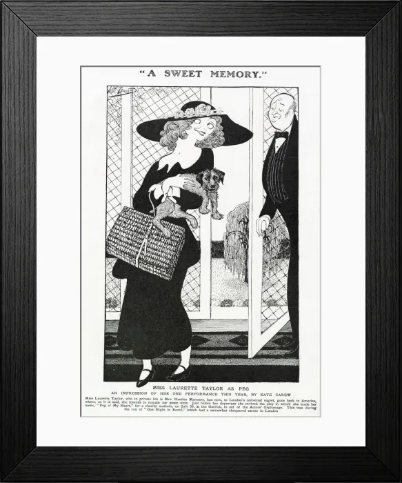 Framed Print : Laurette Taylor as Peg o My Heart by Kate Carew Framed Print : Laurette Taylor as Peg o My Heart by Kate Carew
