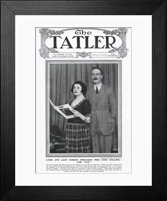 Framed Print : Tatler Cover - Jose Collins & Lord Robert Innes-Ker Framed Print : Tatler Cover - Jose Collins & Lord Robert Innes-Ker
