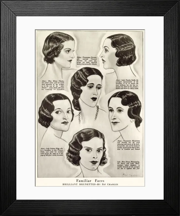 Framed Print : Familiar Faces, Brilliant Brunettes by Pat Charles