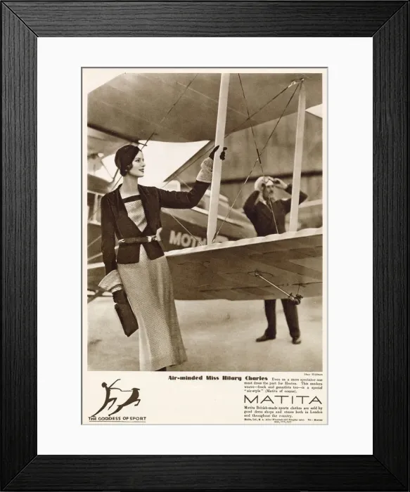 Framed Print : Hilary Charles at Heston in Matita advertisement Framed Print : Hilary Charles at Heston in Matita advertisement