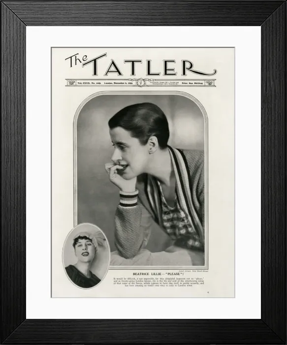 Framed Print : Portrait photograph by Janet Jevons of Beatrice ( Bea ) Lillie (1894-1989) on Framed Print : Portrait photograph by Janet Jevons of Beatrice ( Bea ) Lillie (1894-1989) on