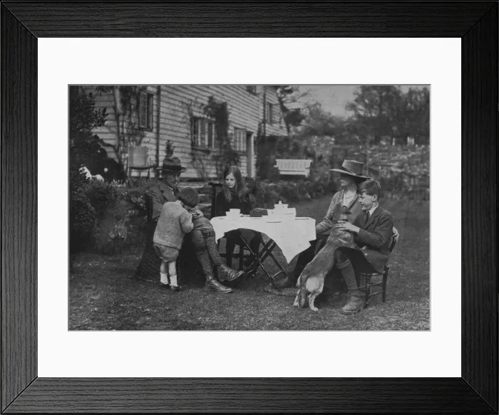 Framed Print : Austen Chamberlain with family in garden Framed Print : Austen Chamberlain with family in garden