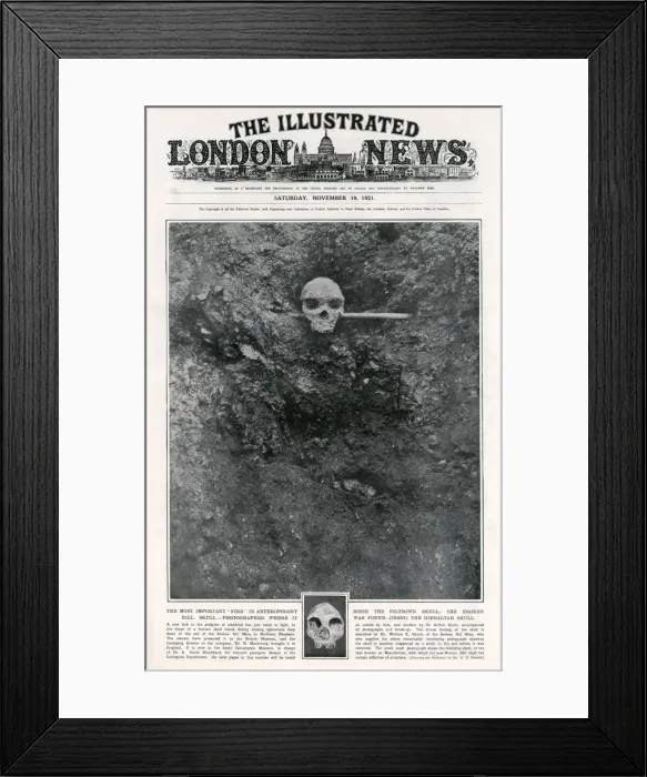 Framed Print : Cranium of Homo rhodesiensis, discovered in Mutwe Wa Nsofu Area in a lead and zinc Framed Print : Cranium of Homo rhodesiensis, discovered in Mutwe Wa Nsofu Area in a lead and zinc