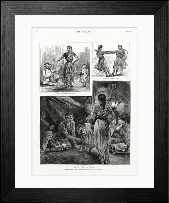 Framed Print : India in London - sketches at the Indian Village at Portland Hall, Langham Place Framed Print : India in London - sketches at the Indian Village at Portland Hall, Langham Place