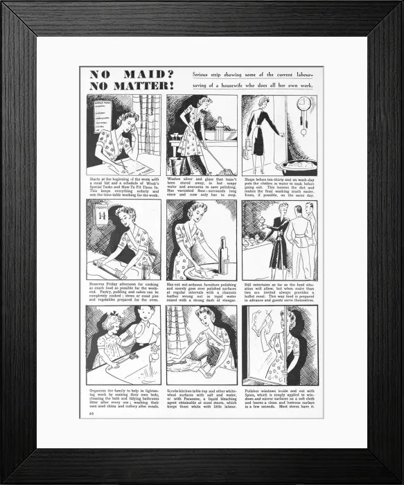 Framed Print : No maid, no matter! 1943 Framed Print : No maid, no matter! 1943
