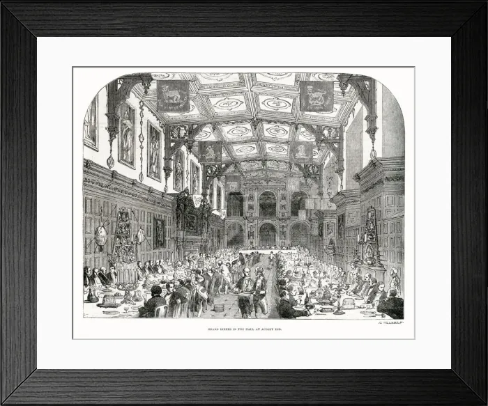 Framed Print : Banquet held at Audley End House. Date: 1852 Framed Print : Banquet held at Audley End House. Date: 1852
