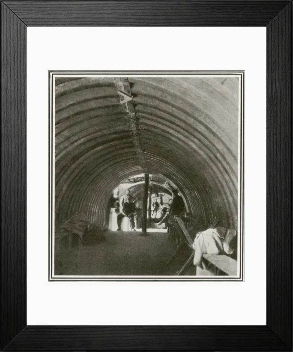 Framed Print : WW1 - Metal-roofed trench on the Western Front Framed Print : WW1 - Metal-roofed trench on the Western Front