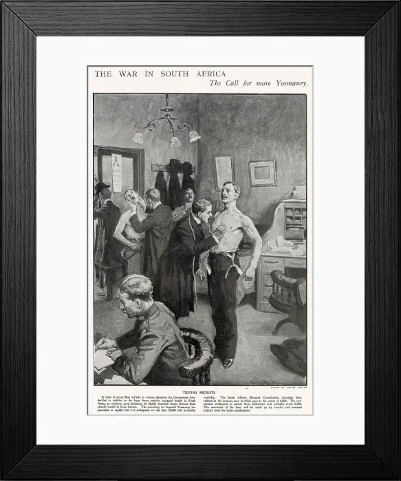 Framed Print : Testing Recruits for Boer War 1901 Framed Print : Testing Recruits for Boer War 1901