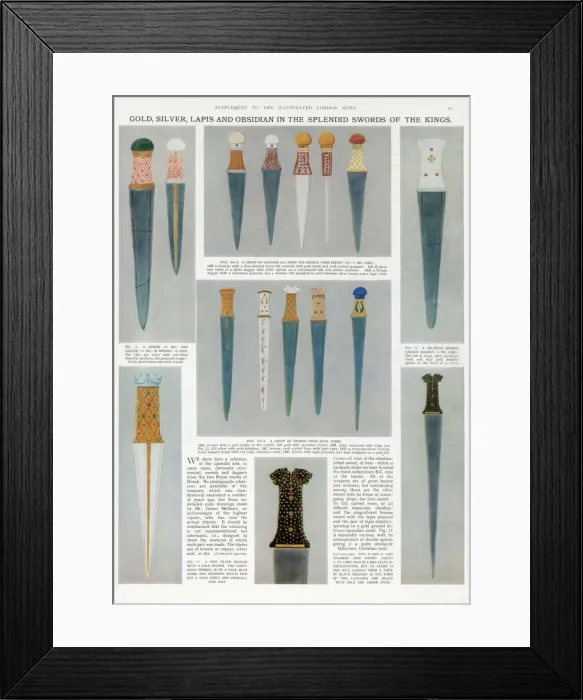 Framed Print : Gold, Silver, Lapis and Obsidian in the Splendid Swords of the Kings - The Royal Treasure Framed Print : Gold, Silver, Lapis and Obsidian in the Splendid Swords of the Kings - The Royal Treasure