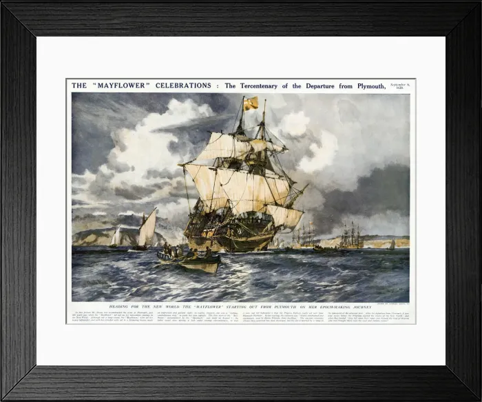 Framed Print : The Mayflower setting out from Plymouth Framed Print : The Mayflower setting out from Plymouth