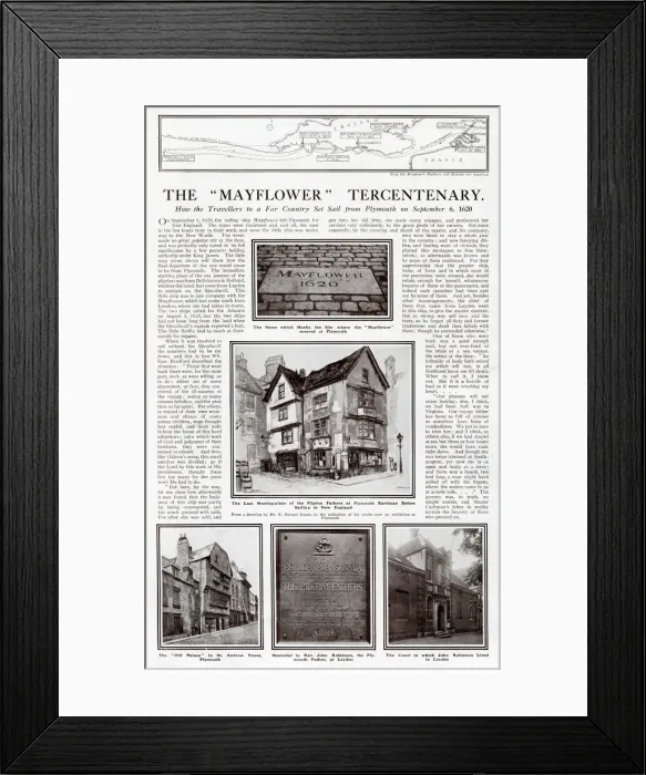 Framed Print : Mayflower-related locations, Plymouth, Devon