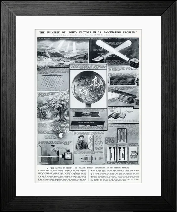 Framed Print : The Nature of Light - Sir William Braggs experiments Framed Print : The Nature of Light - Sir William Braggs experiments