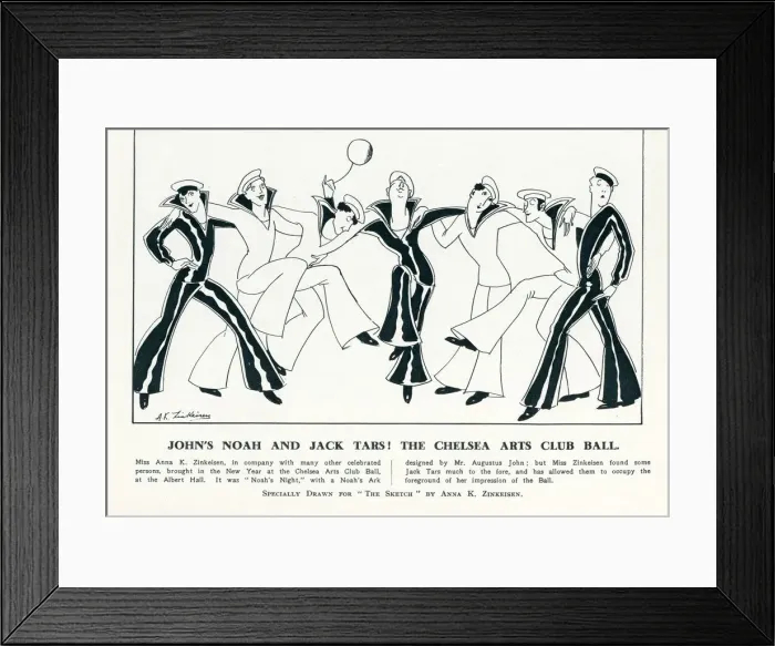 Framed Print : Anna Zinkiesen - Johns Noah and Jack Tars! The Chelsea Arts Club Ball Framed Print : Anna Zinkiesen - Johns Noah and Jack Tars! The Chelsea Arts Club Ball