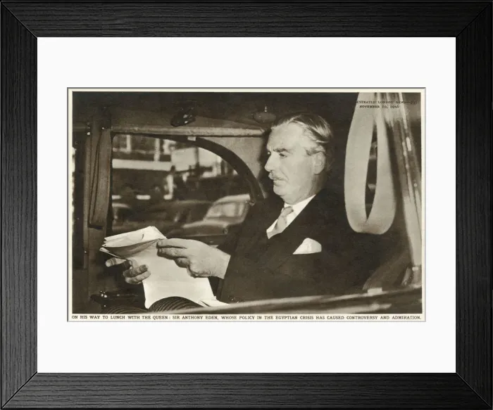 Framed Print : Sir Anthony Eden on his way to lunch with the Queen - Eden has shortly prior to this