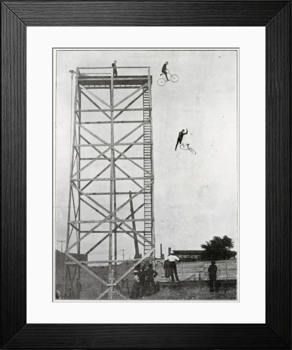 Framed Print : Eddie Gifford the one-legged cyclist at the London HIppodrom
