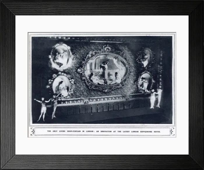 Framed Print : Living drop-curtain in Better Days, London Hippodrome