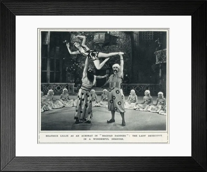 Framed Print : Beatrice Lillie in the comedy film Are You There? - appearing as an acrobat in Bagdad Framed Print : Beatrice Lillie in the comedy film Are You There? - appearing as an acrobat in Bagdad